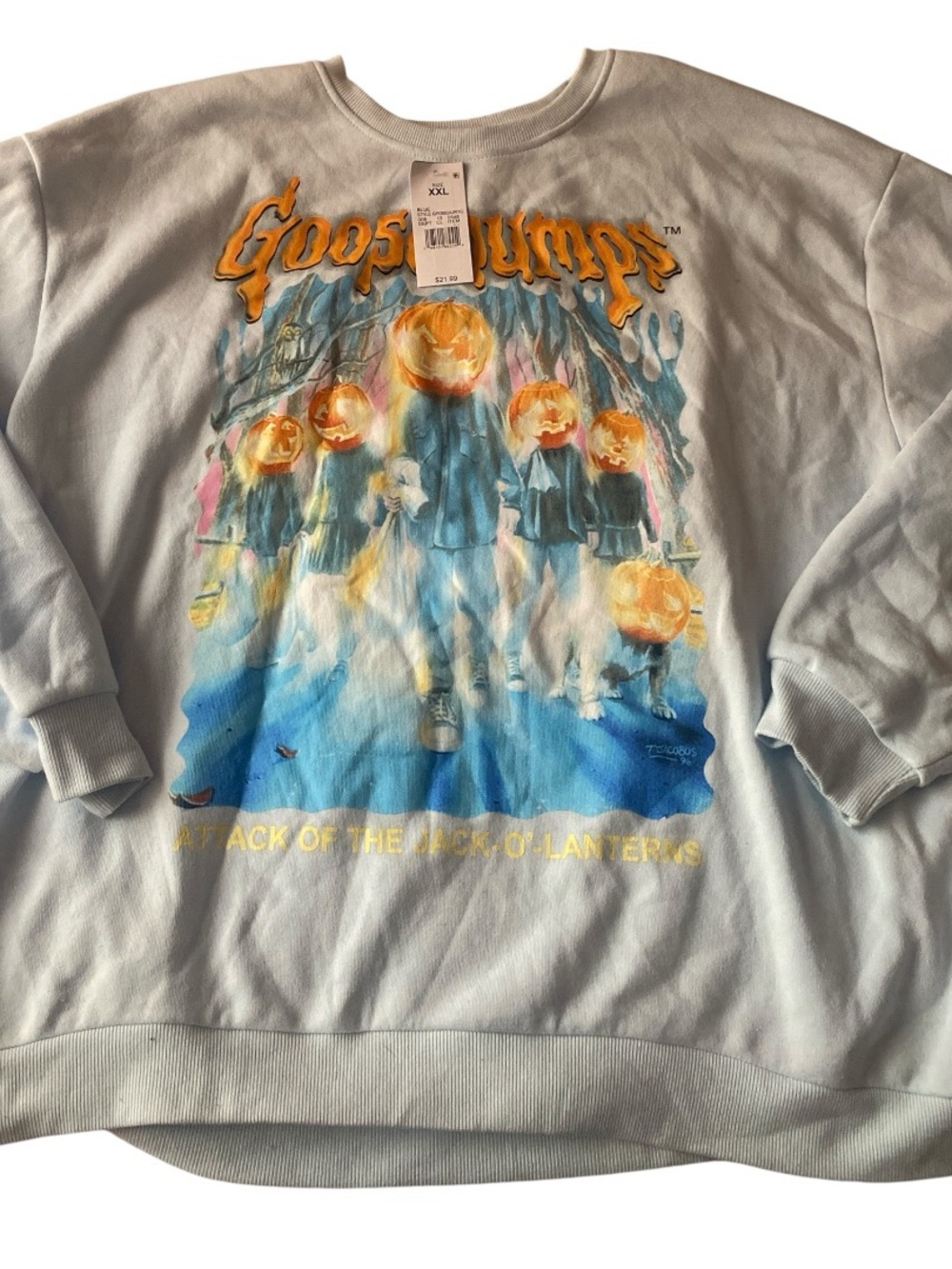 Goosebumps Light Blue Graphic Crewneck Sweatshirt